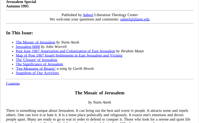 Issue 3, Autumn 1995: Jerusalem