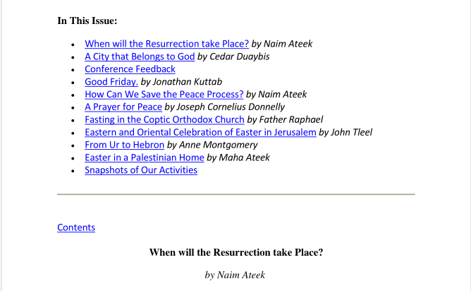 Issue 4, Spring 1996: Easter