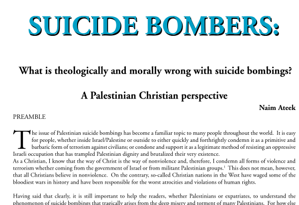 Issue 25, Summer 2002, Suicide Bombings