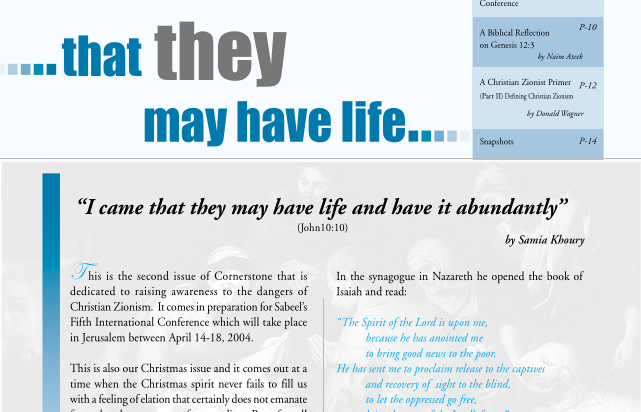 Issue 31, Winter 2003, That They May Have Life